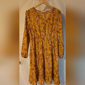Indigo Soul Floral Long Sleeve Dress Sz.‎ Medium